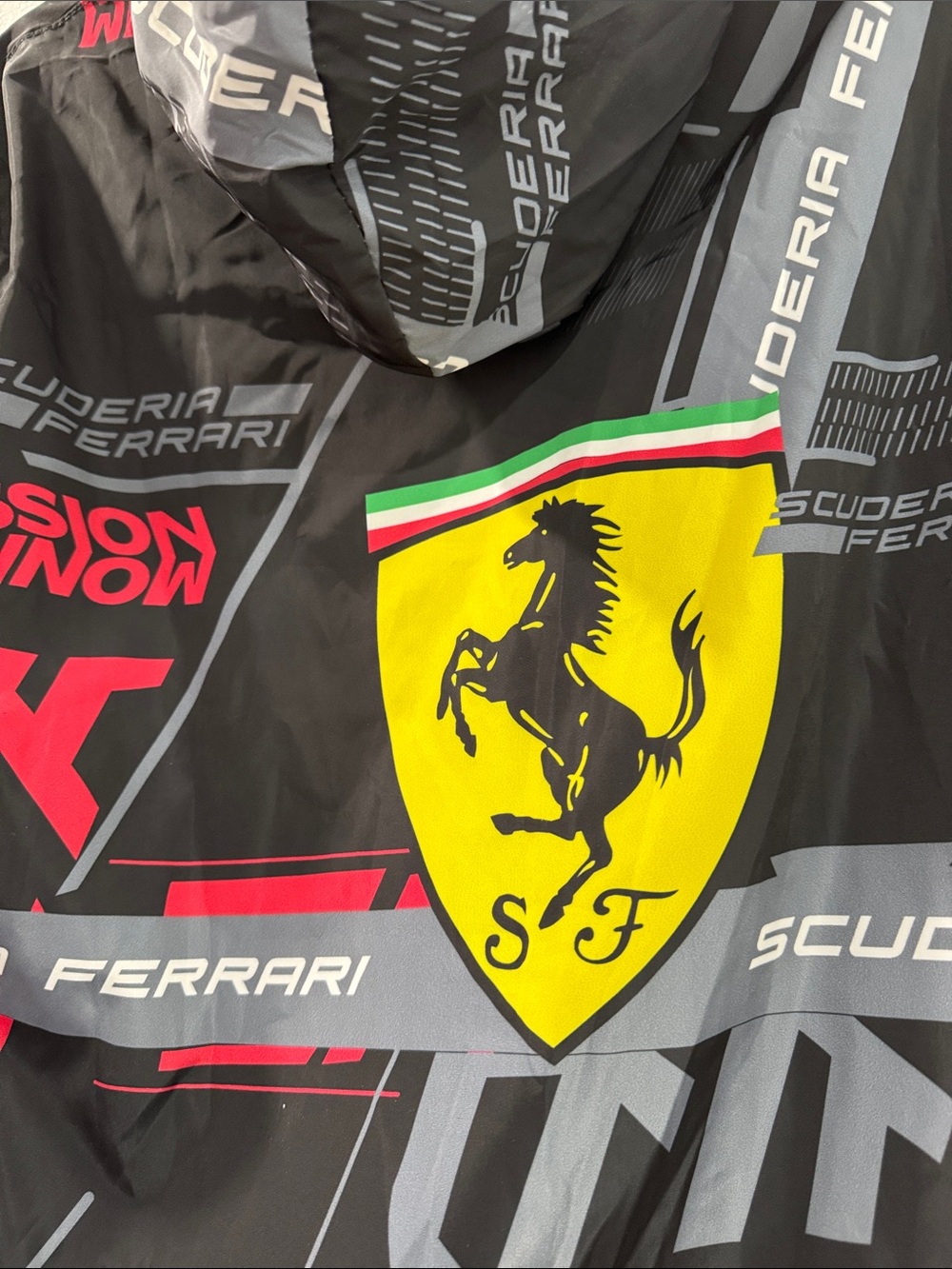 Ferrari Black Jacket with Red & Gray Racing Graphics - Picture 10 of 10